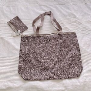 ZIPTOP Desert Leopard Shopper With Travel Pouch NWT